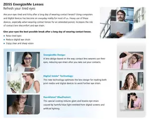 ZEISS EnergizeMe Lenses Refresh your tired eyes
