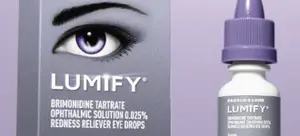 An image of Lumify red eye drops with a close-up of an eye on the box.