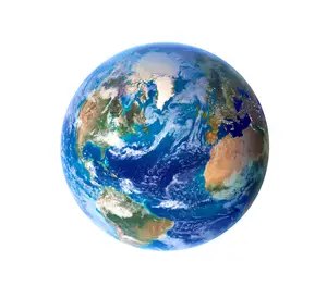 A photo of Earth taken from space on a white background