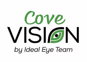 CoveBook Vision by Ideal Eye Team logo featuring a green eye symbol