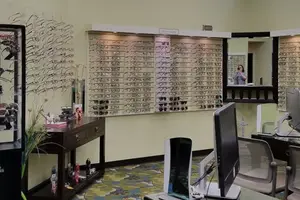 Belton Vision Interior with eye glasses on display