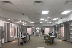 Wildflower Vision Interior with eye glasses on display
