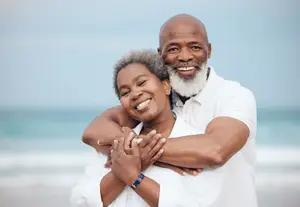 Senior couple receiving eye care and vision health checkup at Visionaire Eye Care