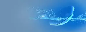 Illustration of water droplets and lens for vision correction