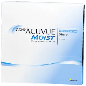 1-Day Acuvue Moist Brand Contact Lenses for Astigmatism box