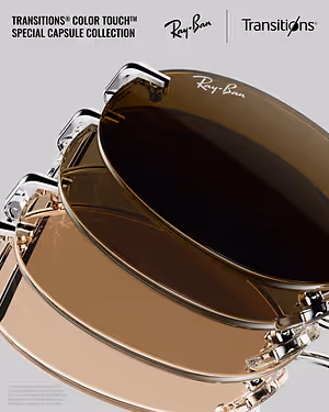 Transitions® Color Touch™ Special Capsule Collection Ray-Ban sunglasses with brown lenses and metal frame.
