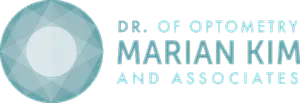 Dr. Marian Kim and Associates logo featuring a blue gemstone with a white center