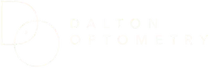 Dalton Optometry logo in white on black background