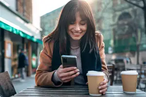 Young woman on her phone