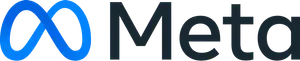 Meta logo on a black background