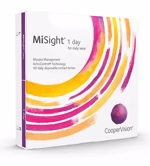 Image of MiSight 1 day Myopia Management ActivControl Technology 90 daily disposable contact lenses box by CooperVision