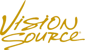 Vision Source logo displayed on a black background in yellow font