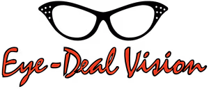 Eye-Deal Vision logo featuring glasses and text