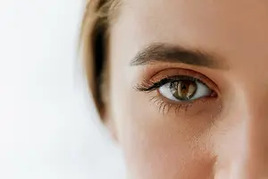 Close-up of a woman's eye and face