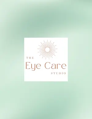 Logo reading "The Eye Care Studio" with a stylized sunburst eye-care symbol