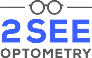 2SEE OPTOMETRY logo featuring eyeglasses