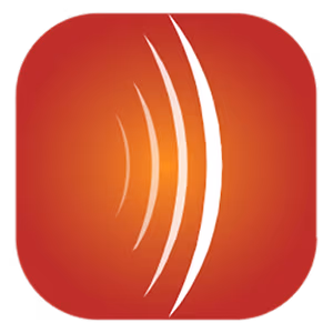 sound wave icon on red background