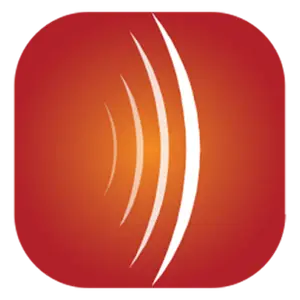 sound wave icon on red background