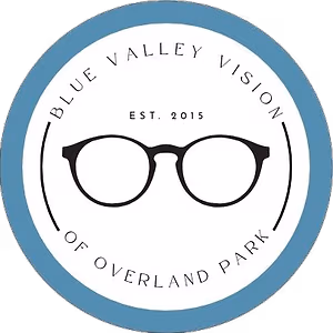 Blue Valley Vision logo featuring a pair of glasses