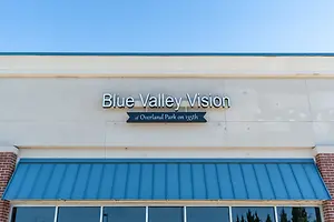 Blue Valley Vision of Overland Park on 135th storefront with blue awning
