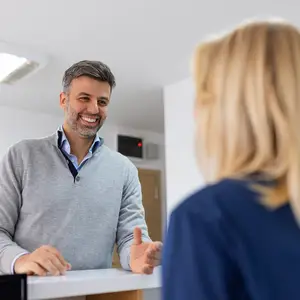 patient filling out forms