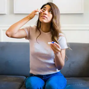 woman contact lenses