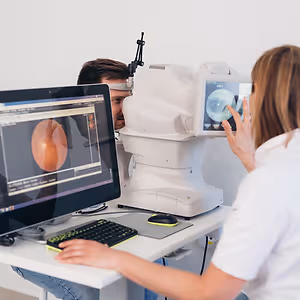 man eye exam advanced tech