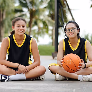 girls playing basketball
