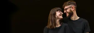 cute couple smiling