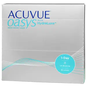 Acuvue Oasys 1-Day contact lenses box with UV blocking technology