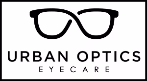 Urban Optics Eyecare logo featuring glasses with text