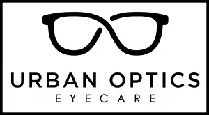 Urban Optics Eyecare logo featuring glasses with text