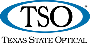 Texas State Optical logo with blue oval and black text