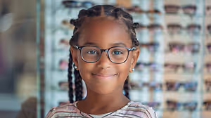 Young girl in new frames