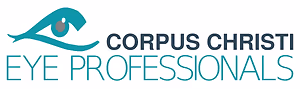 Logo for Corpus Christi Eye Professionals with an eye icon in teal and the words Corpus Christi Eye Professionals in blue and teal