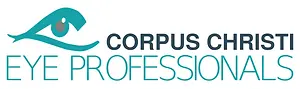 Logo for Corpus Christi Eye Professionals with an eye icon in teal and the words Corpus Christi Eye Professionals in blue and teal