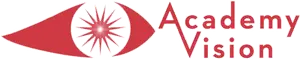 Academy Vision logo featuring an eye with a red starburst