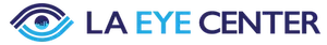 Eye Center logo with an eye design in blue and purple on a black background