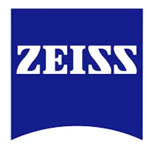 ZEISS logo with blue background and white text