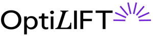 Purple sunburst logo on a black background