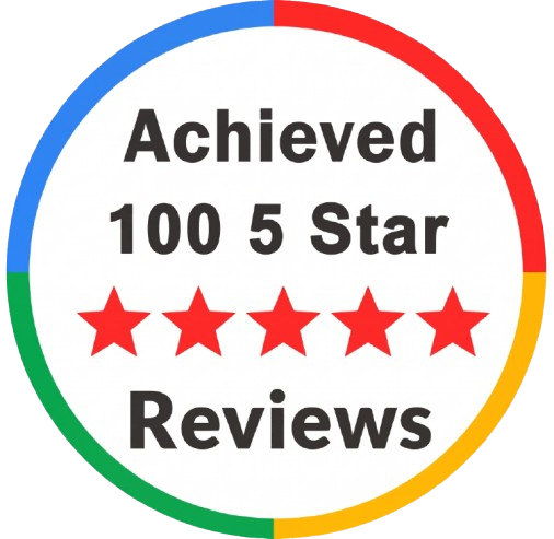 Achieved 100 five star reviews badge