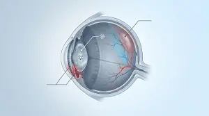 cross-section of human eye with labels